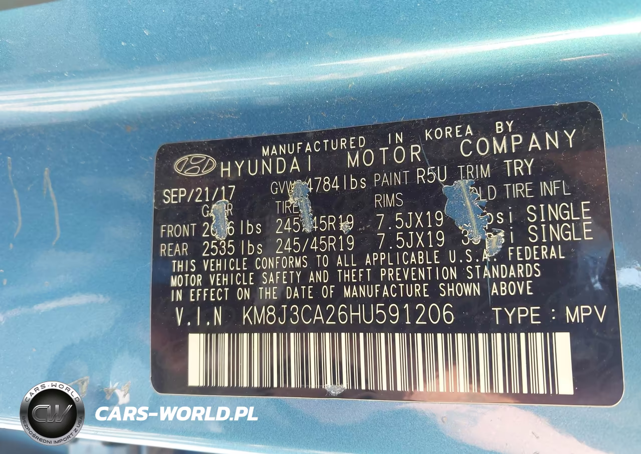 2017 Hyundai Tucson Sport VIN:KM8J3CA26HU591206 - 9