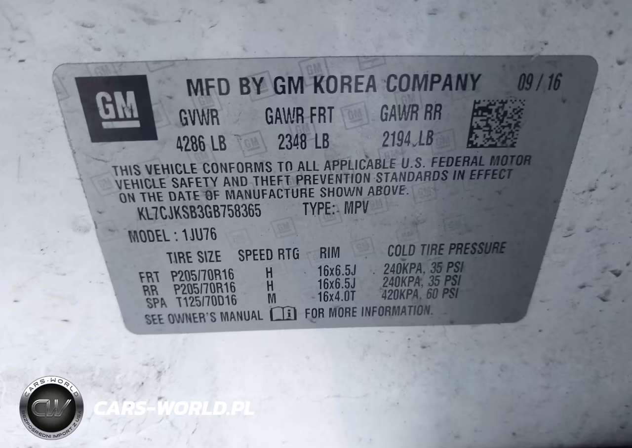 2016 Chevrolet Trax 1Ls VIN:KL7CJKSB3GB758365 - 9
