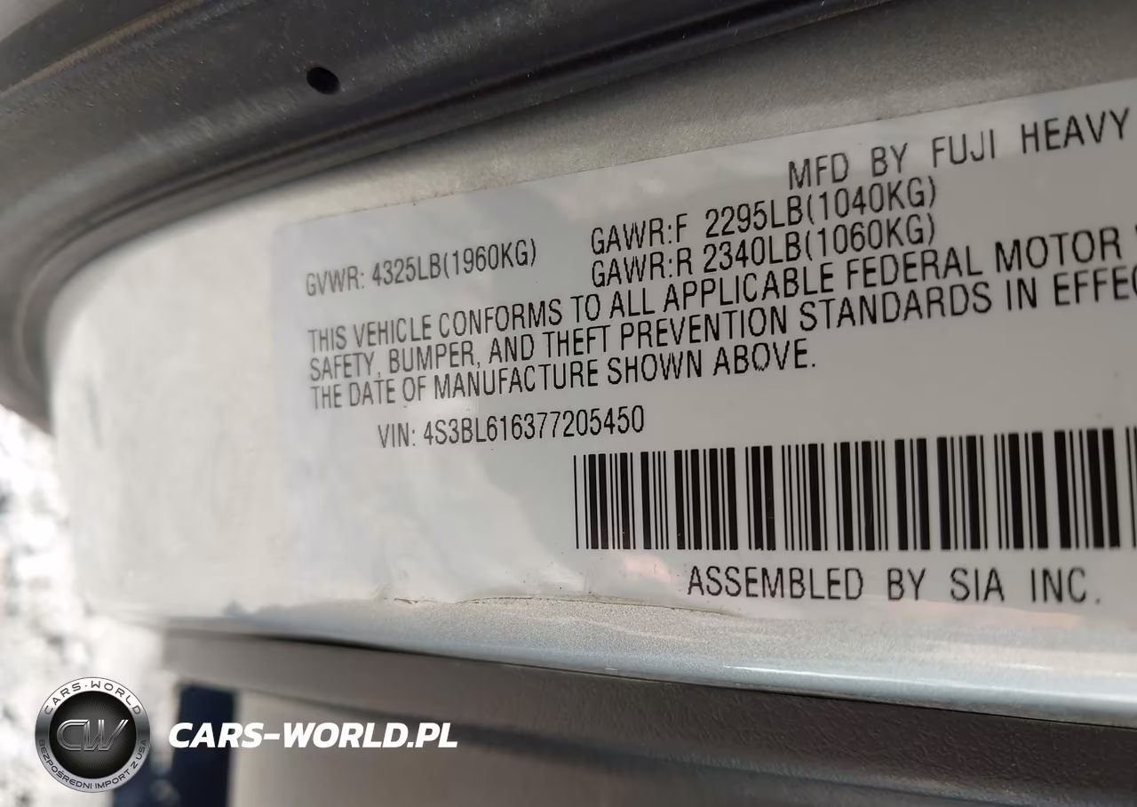 2007 Subaru Legacy 2.5I VIN:4S3BL616377205450 - 9