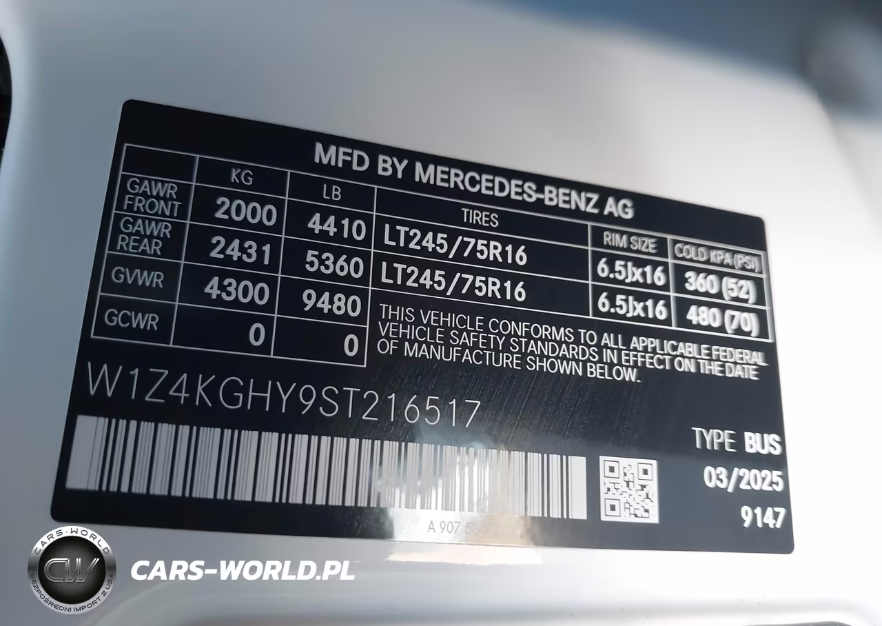 2025 Mercedes-Benz Sprinter 2500 High Roof 4-Cyl Diesel VIN:W1Z4KGHY9ST216517 - 9