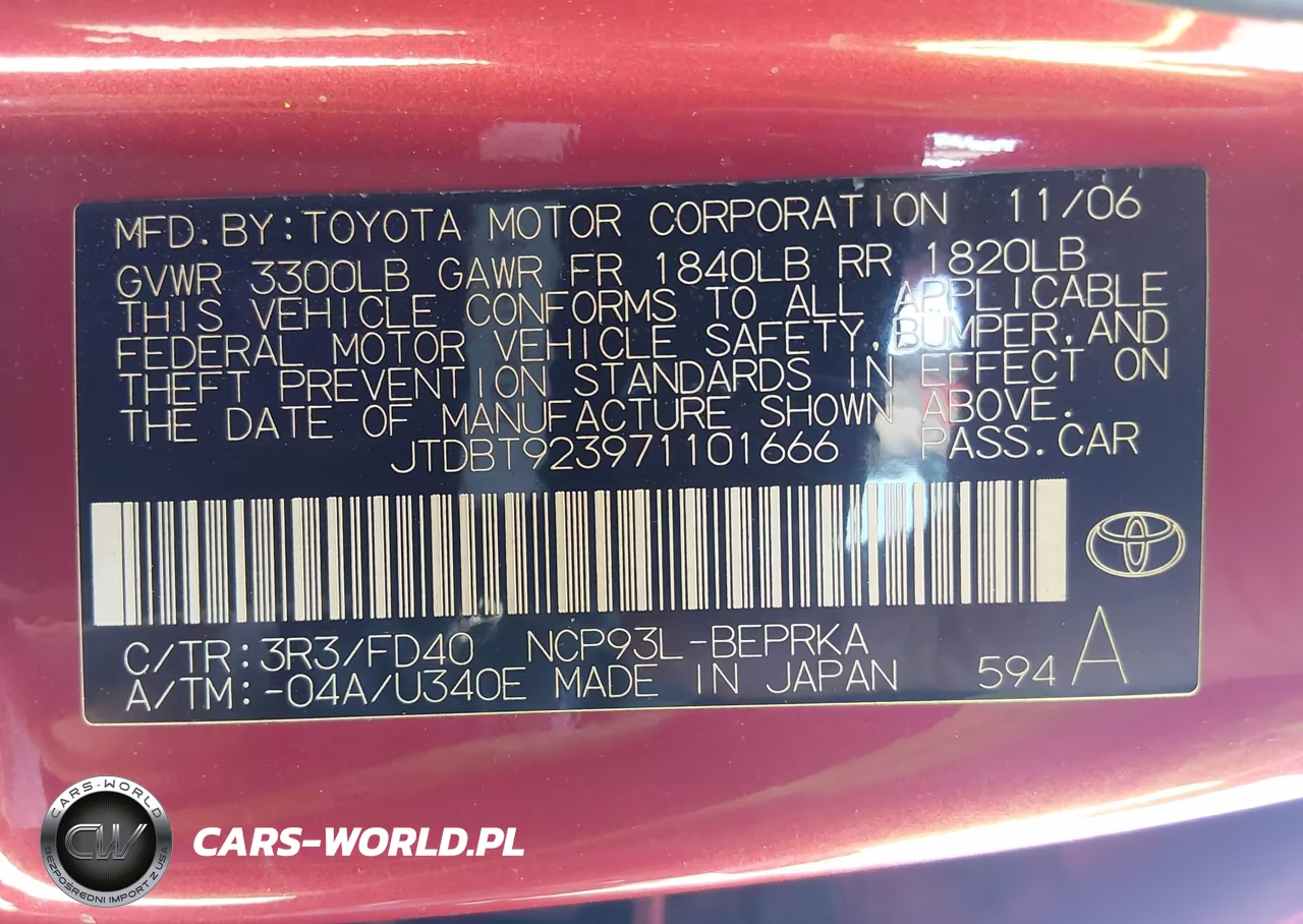 2007 Toyota Yaris VIN:JTDBT923971101666 - 9