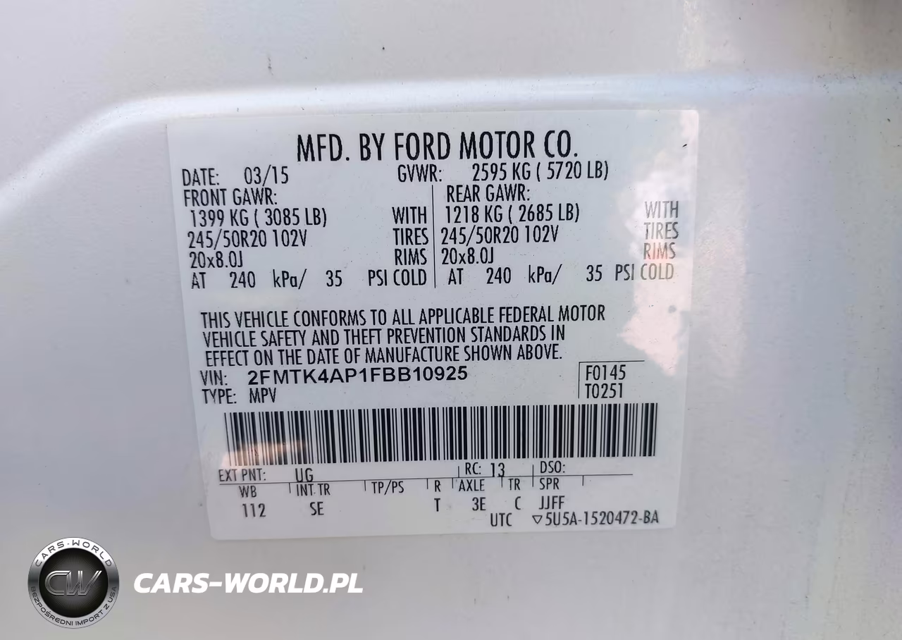 2015 Ford Edge Sport VIN:2FMTK4AP1FBB10925 - 9