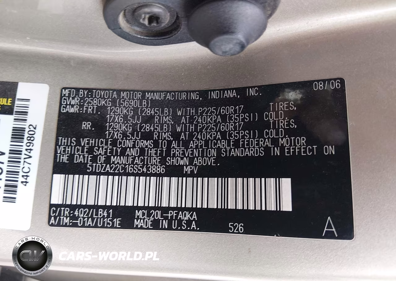 2006 Toyota Sienna Xle Limited VIN:5TDZA22C16S543886 - 9