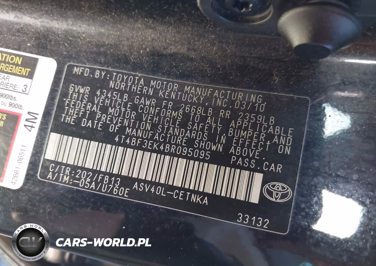 2011 Toyota Camry Le VIN:4T4BF3EK4BR095095 - 9