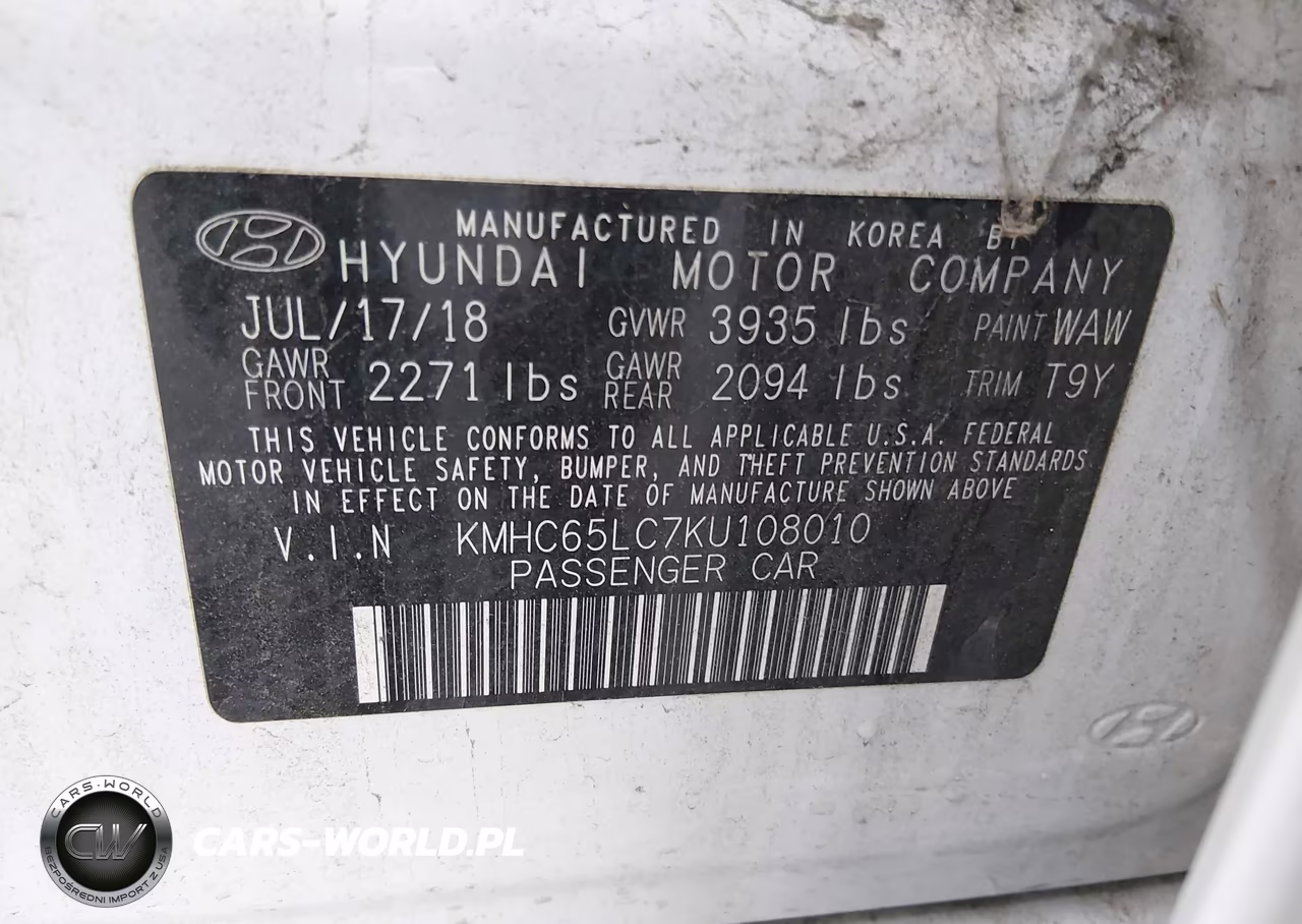 2019 Hyundai Ioniq Hybrid Blue VIN:KMHC65LC7KU108010 - 9