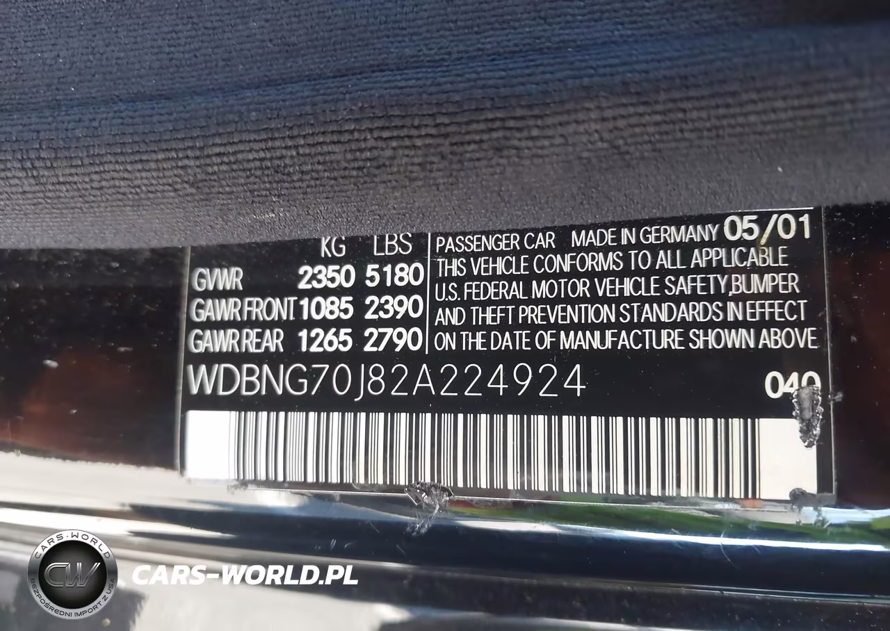 2002 Mercedes-Benz S 430 VIN:WDBNG70J82A224924 - 12