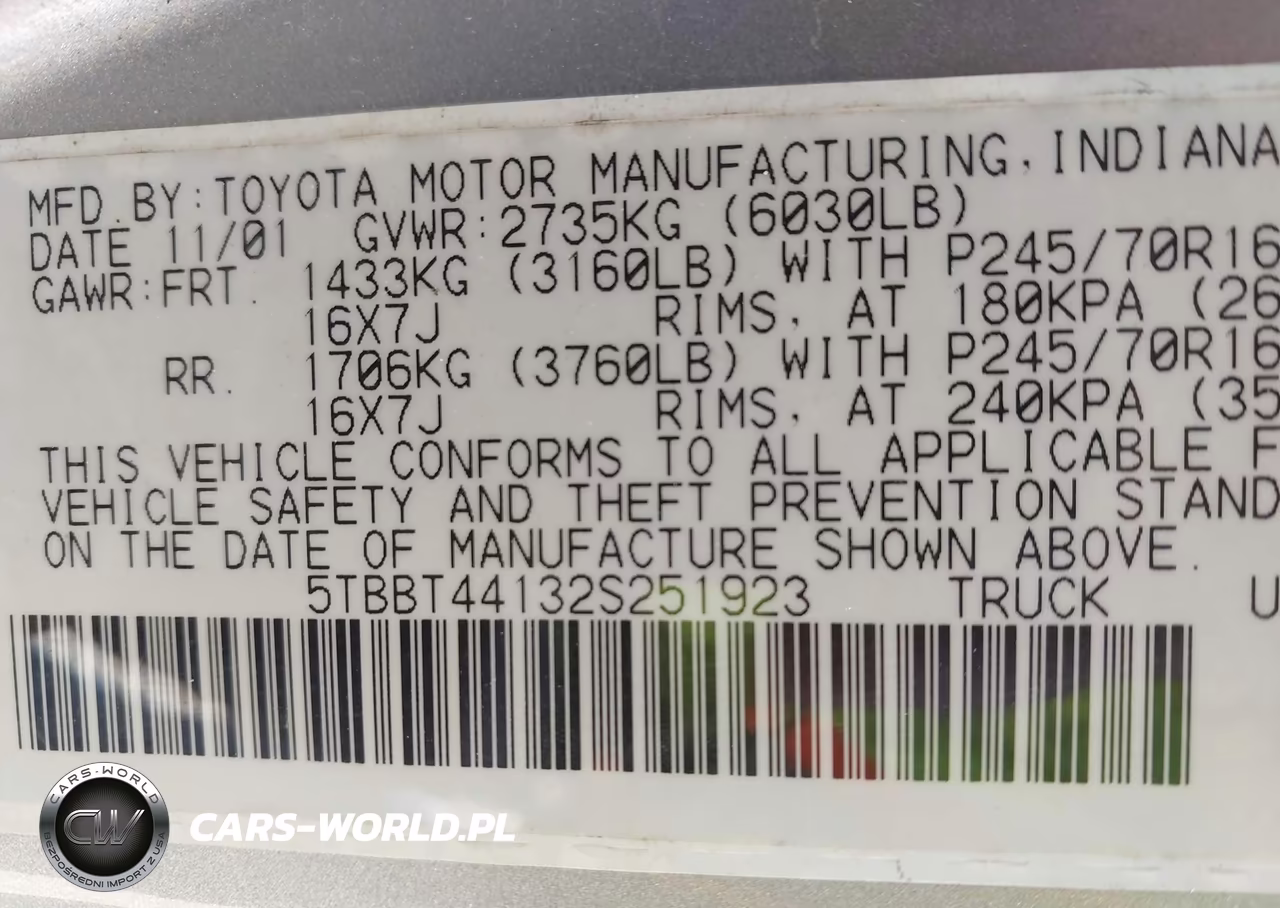 2002 Toyota Tundra Sr5 V8 VIN:5TBBT44132S251923 - 9