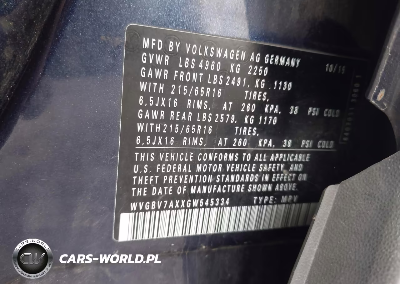 2016 Volkswagen Tiguan S VIN:WVGBV7AXXGW545334 - 9