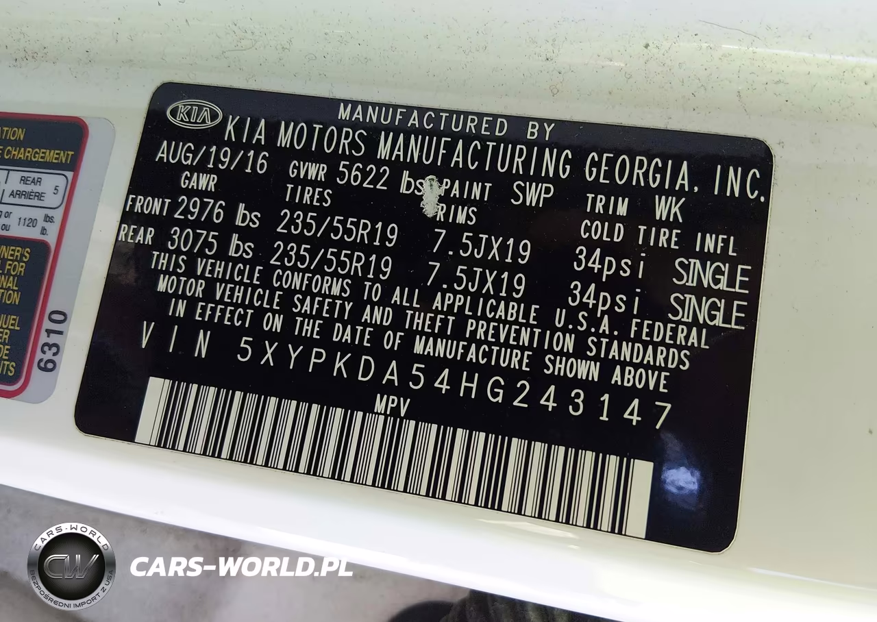 2017 Kia Sorento 3.3L Sxl VIN:5XYPKDA54HG243147 - 9