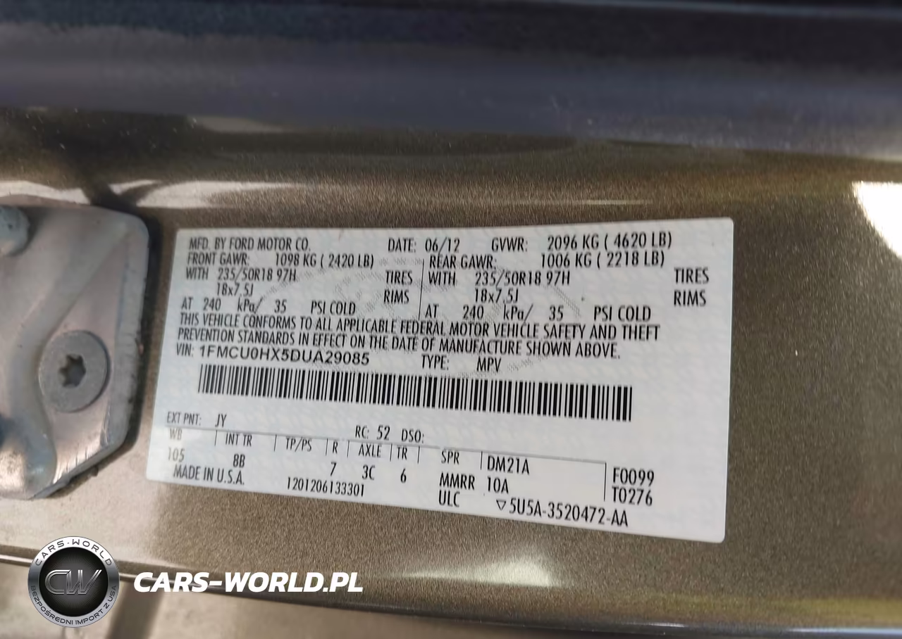 2013 Ford Escape Sel VIN:1FMCU0HX5DUA29085 - 9