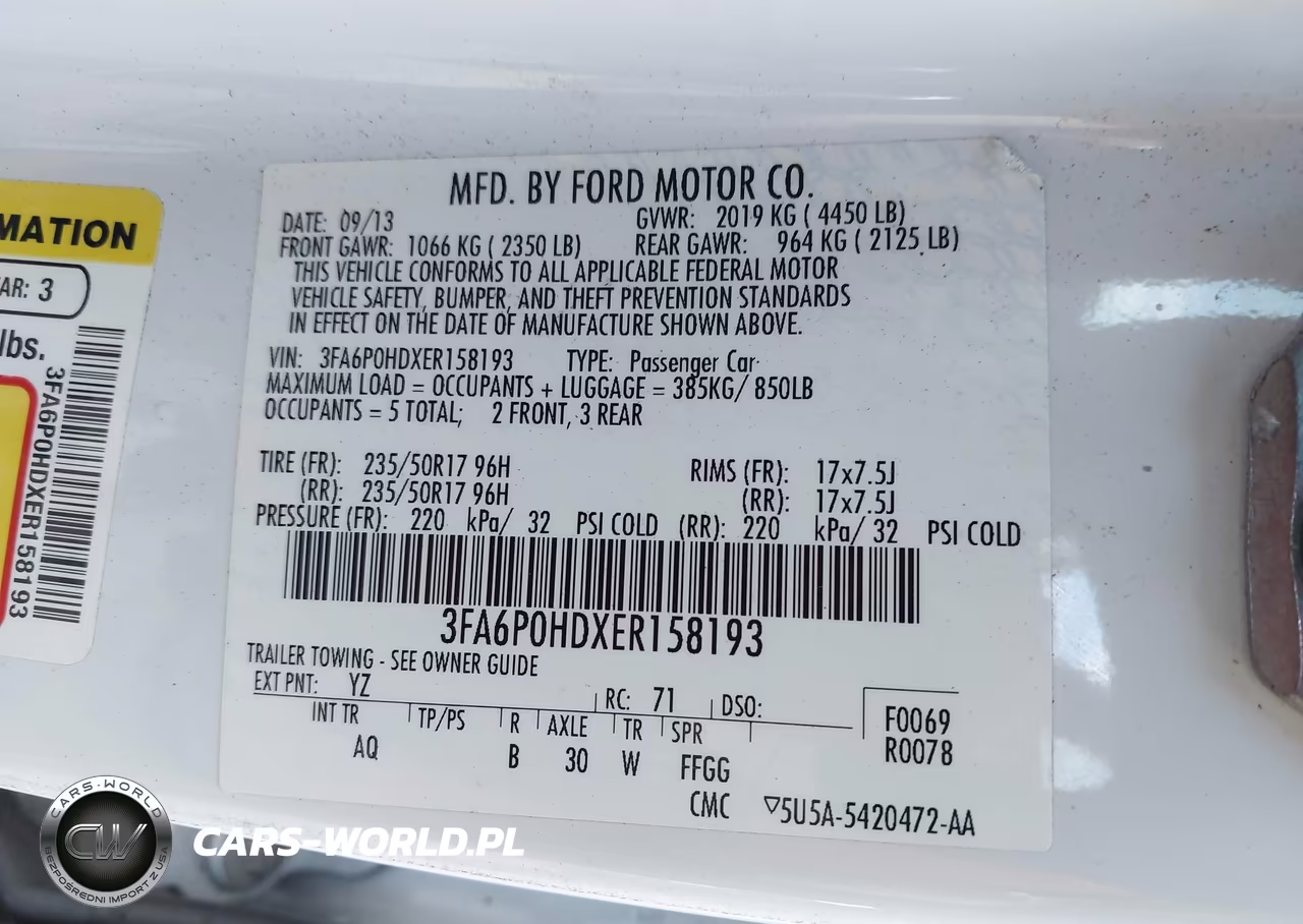 2014 Ford Fusion Se VIN:3FA6P0HDXER158193 - 9