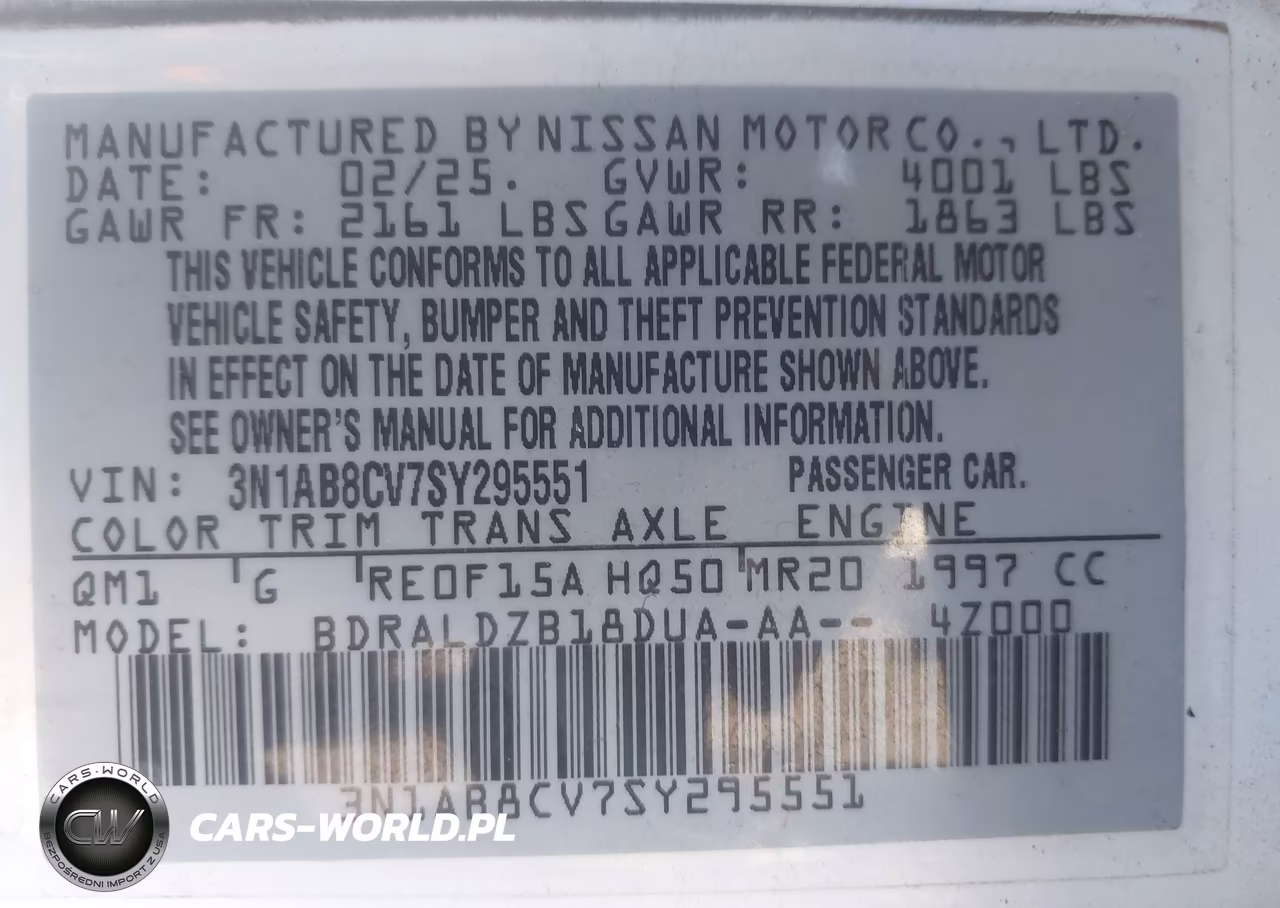 2025 Nissan Sentra Sv VIN:3N1AB8CV7SY295551 - 9