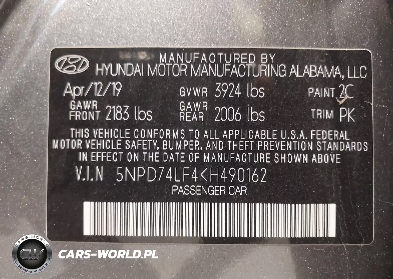 2019 Hyundai Elantra Se VIN:5NPD74LF4KH490162 - 9