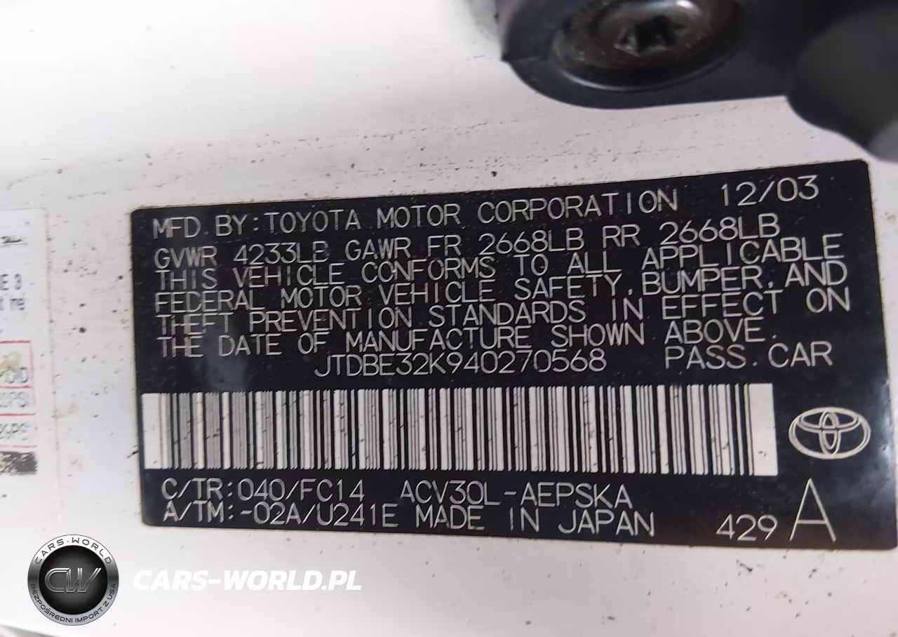 2004 Toyota Camry Se VIN:JTDBE32K940270568 - 9