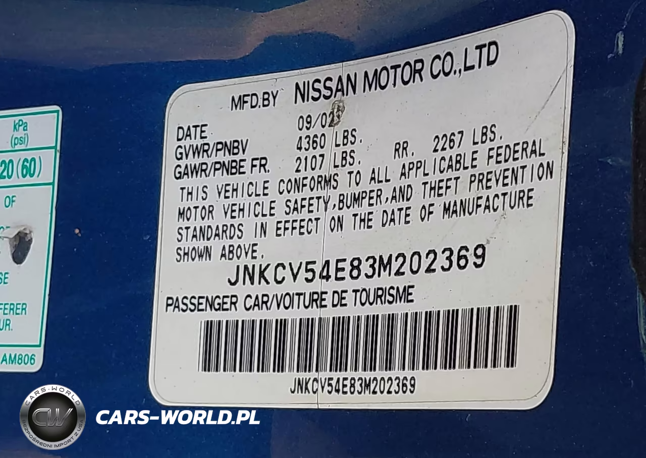 2003 Infiniti G35 Base W-6 Speed Manual VIN:JNKCV54E83M202369 - 9