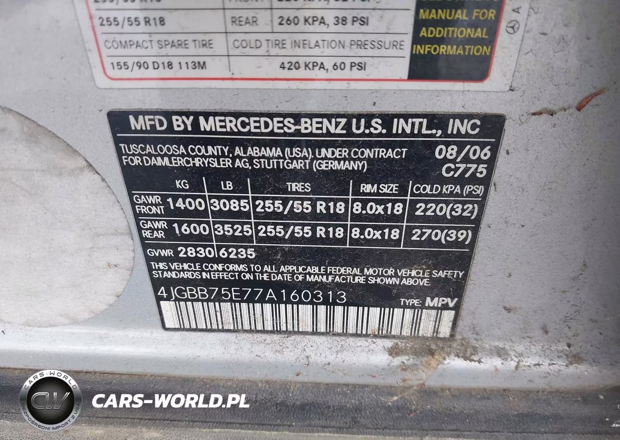 2007 Mercedes-Benz Ml 500 4Matic VIN:4JGBB75E77A160313 - 9