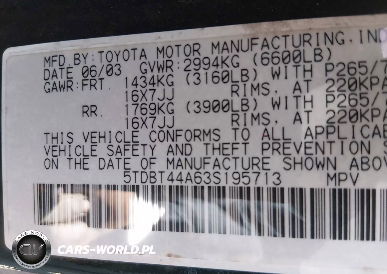 2003 Toyota Sequoia Sr5 V8 VIN:5TDBT44A63S195713 - 9