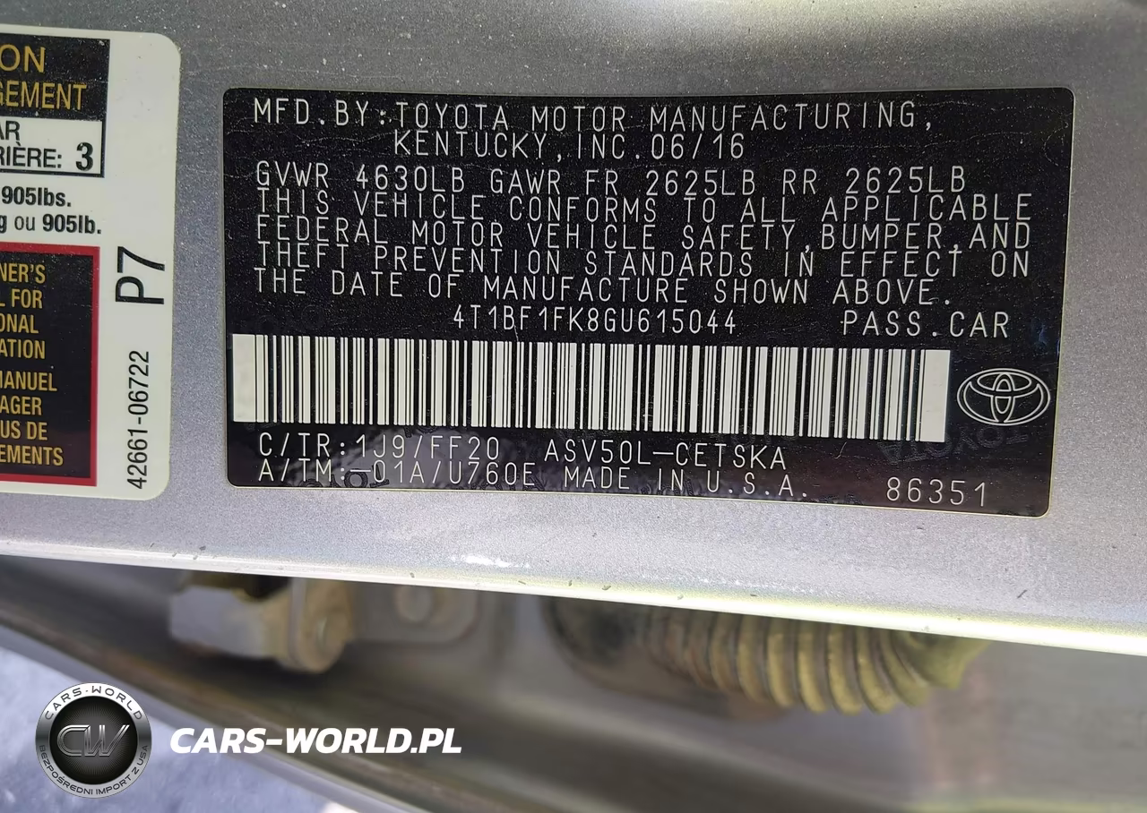 2016 Toyota Camry Se VIN:4T1BF1FK8GU615044 - 9