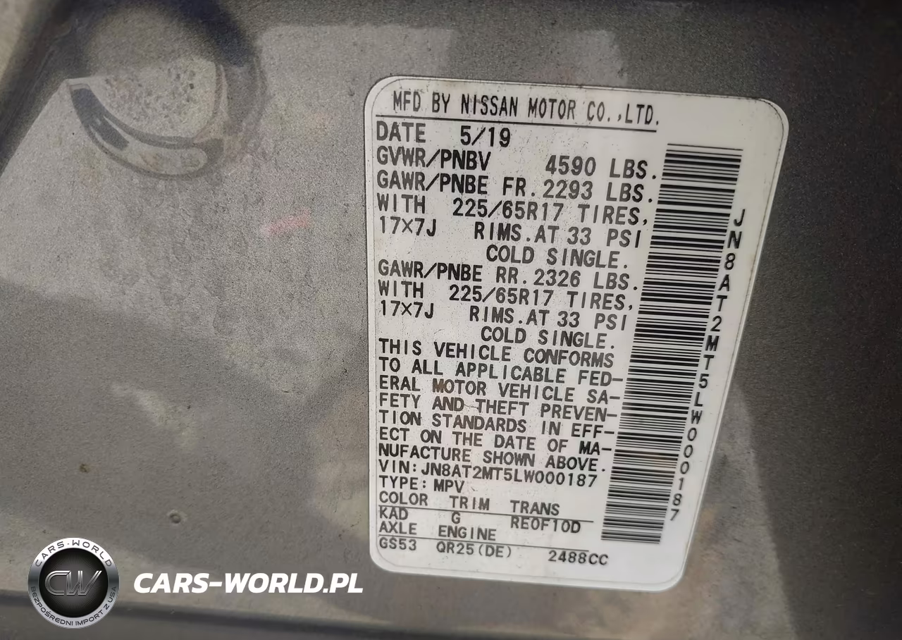 2020 Nissan Rogue Sv Fwd VIN:JN8AT2MT5LW000187 - 9