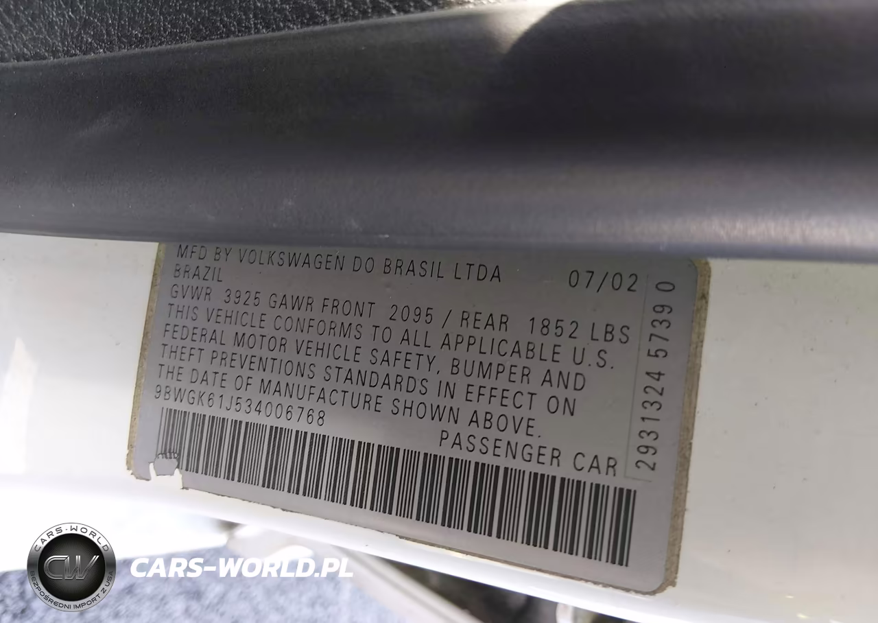 2003 Volkswagen Golf Gls 2.0L VIN:9BWGK61J534006768 - 9