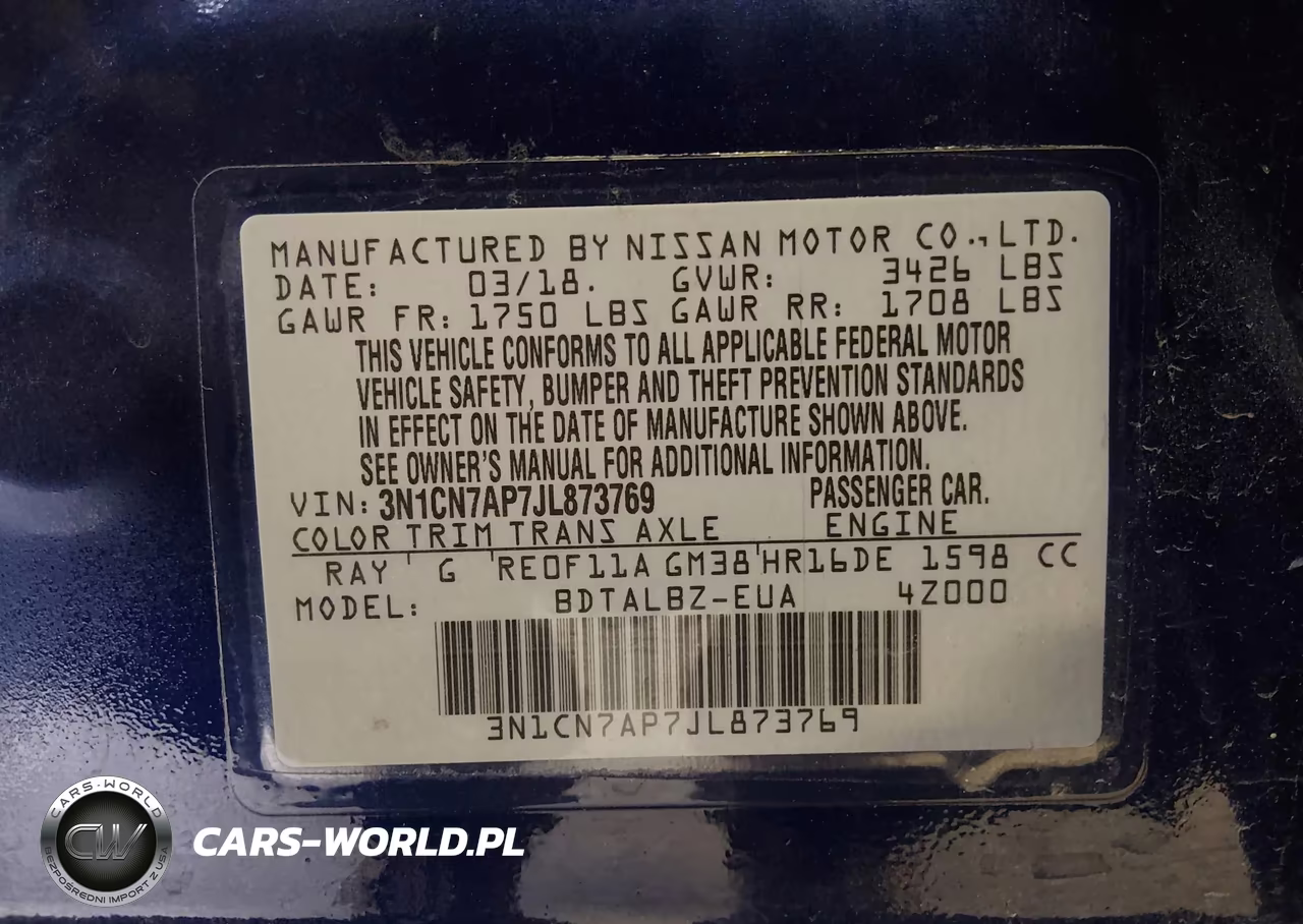 2018 Nissan Versa 1.6 Sv VIN:3N1CN7AP7JL873769 - 9