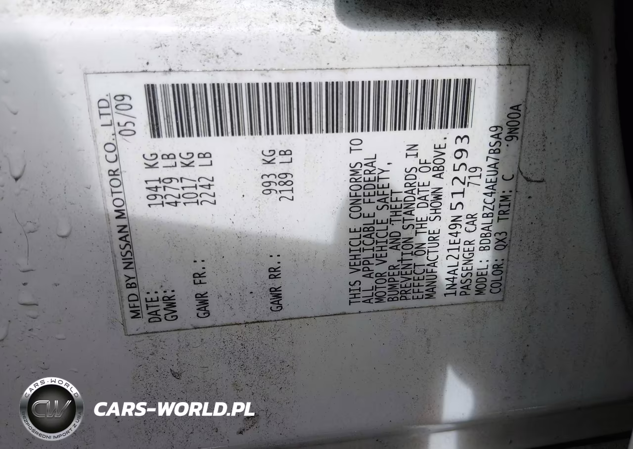 2009 Nissan Altima 2.5 S VIN:1N4AL21E49N512593 - 9
