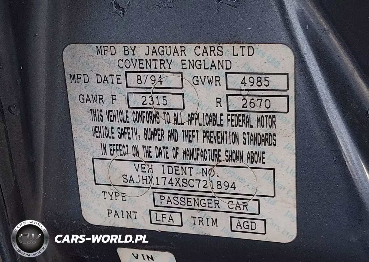 1995 Jaguar Xj6 VIN:SAJHX174XSC721894 - 9