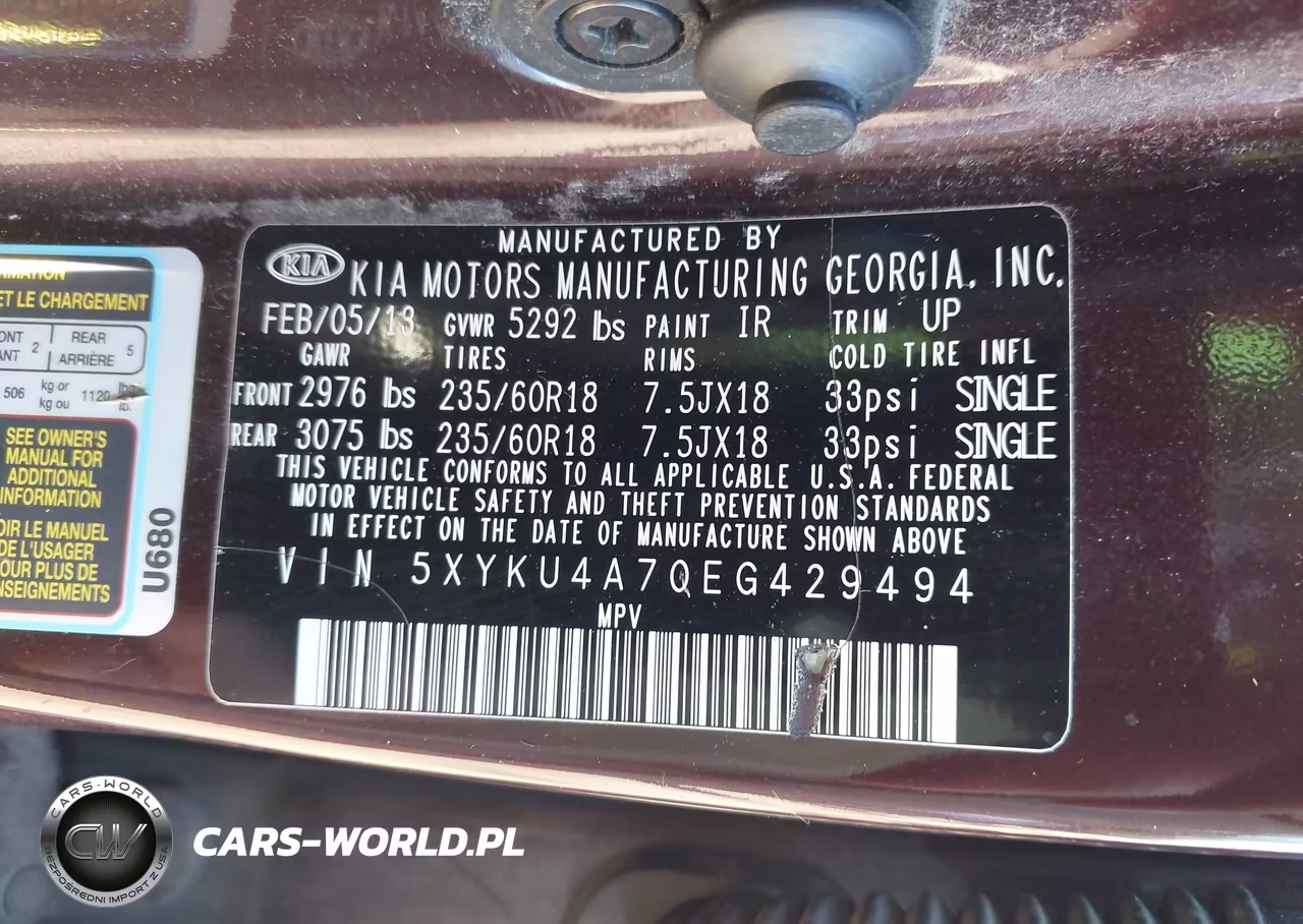 2014 Kia Sorento Ex V6 VIN:5XYKU4A70EG429494 - 9