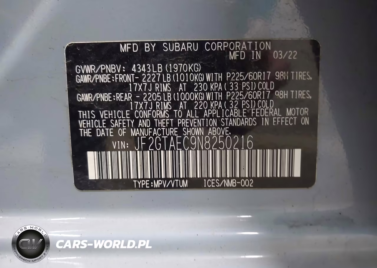 2022 Subaru Crosstrek Premium VIN:JF2GTAEC9N8250216 - 9