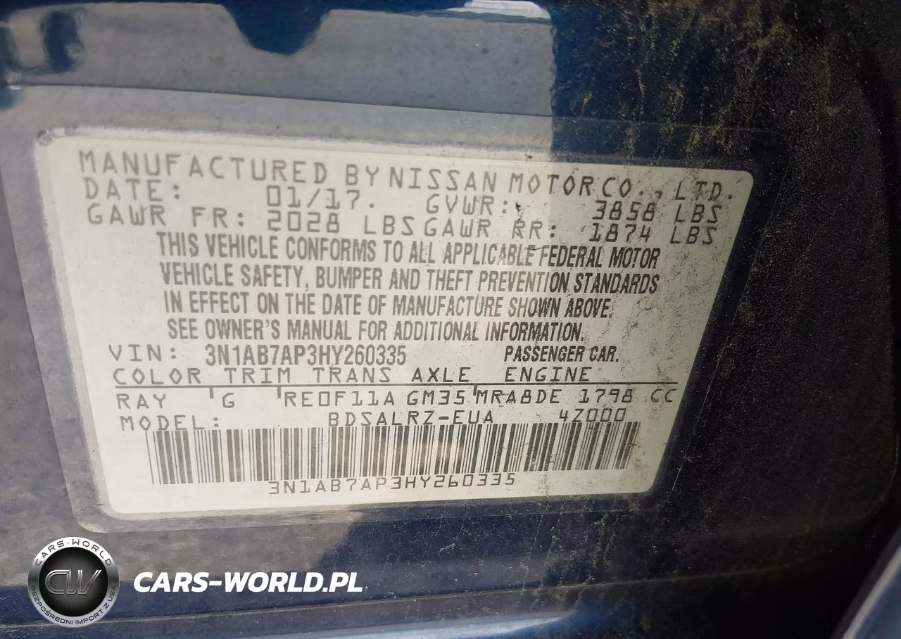 2017 Nissan Sentra Sr VIN:3N1AB7AP3HY260335 - 9