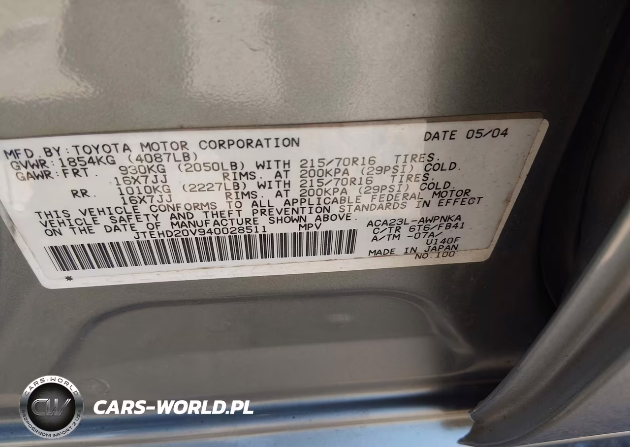 2004 Toyota Rav4 VIN:JTEHD20V940028511 - 9