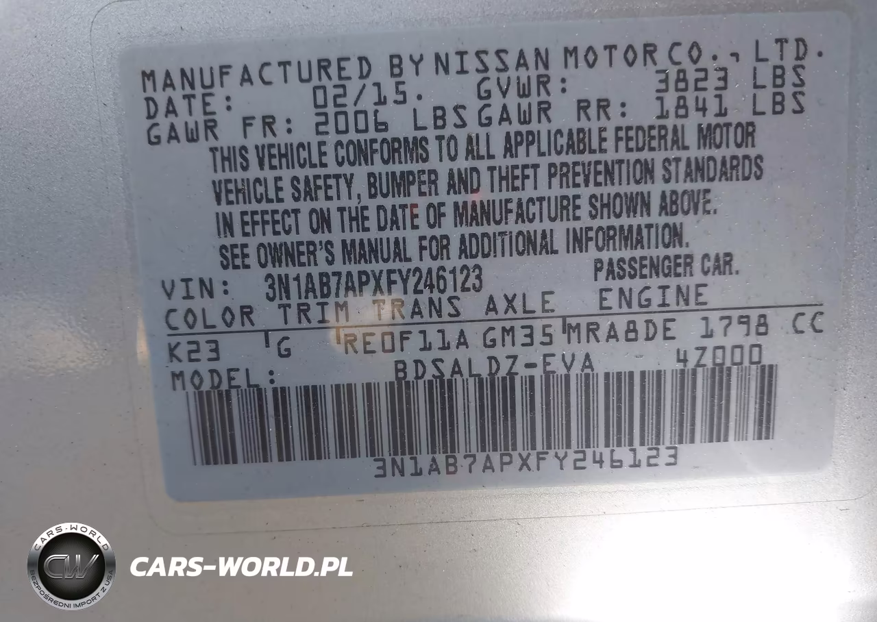 2015 Nissan Sentra Sv VIN:3N1AB7APXFY246123 - 9
