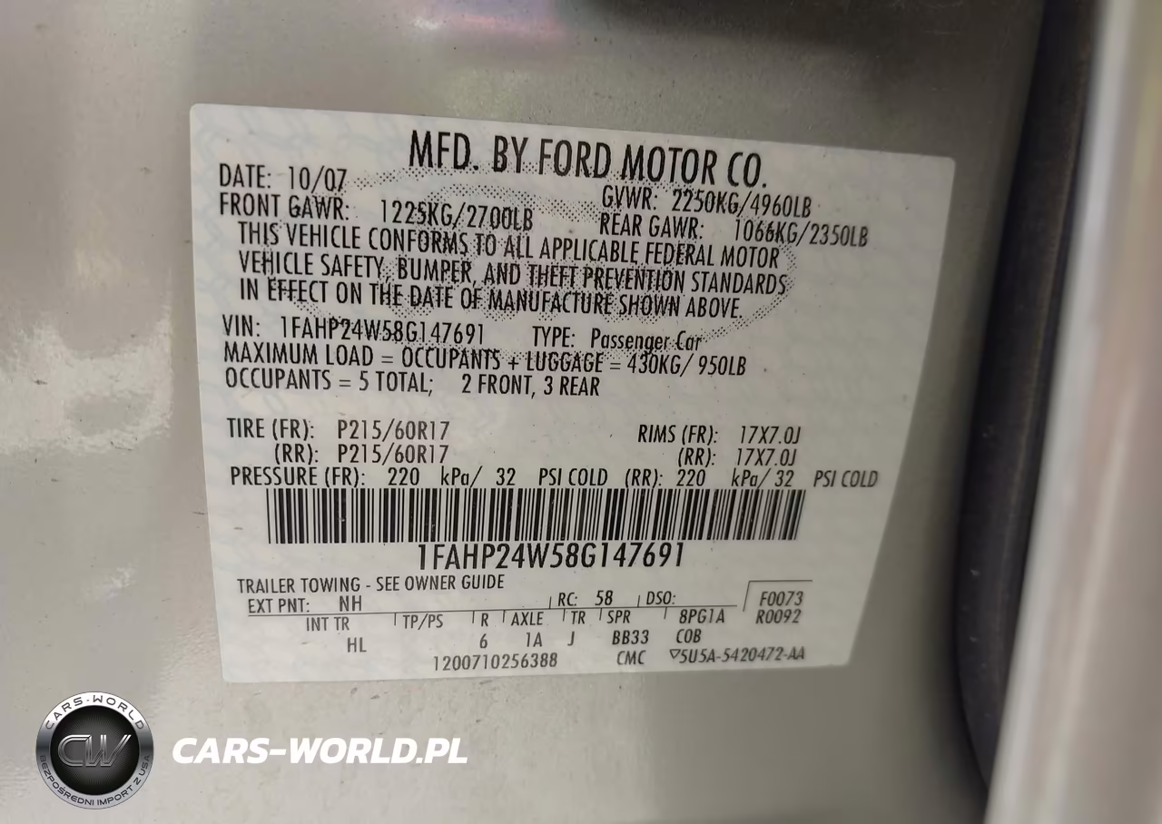 2008 Ford Taurus Sel VIN:1FAHP24W58G147691 - 9