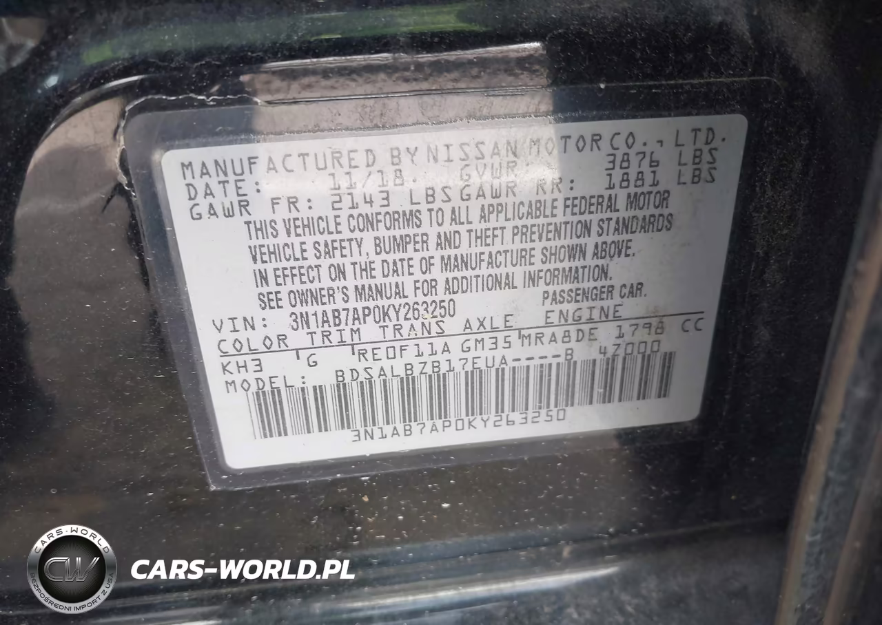 2019 Nissan Sentra S VIN:3N1AB7AP0KY263250 - 9