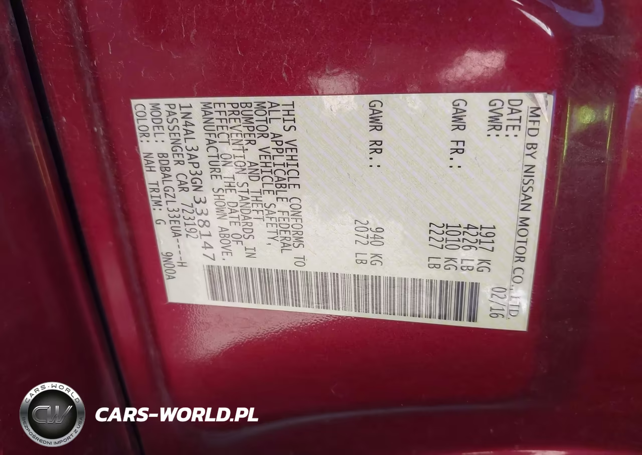 2016 Nissan Altima 2.5 S VIN:1N4AL3AP3GN338147 - 9