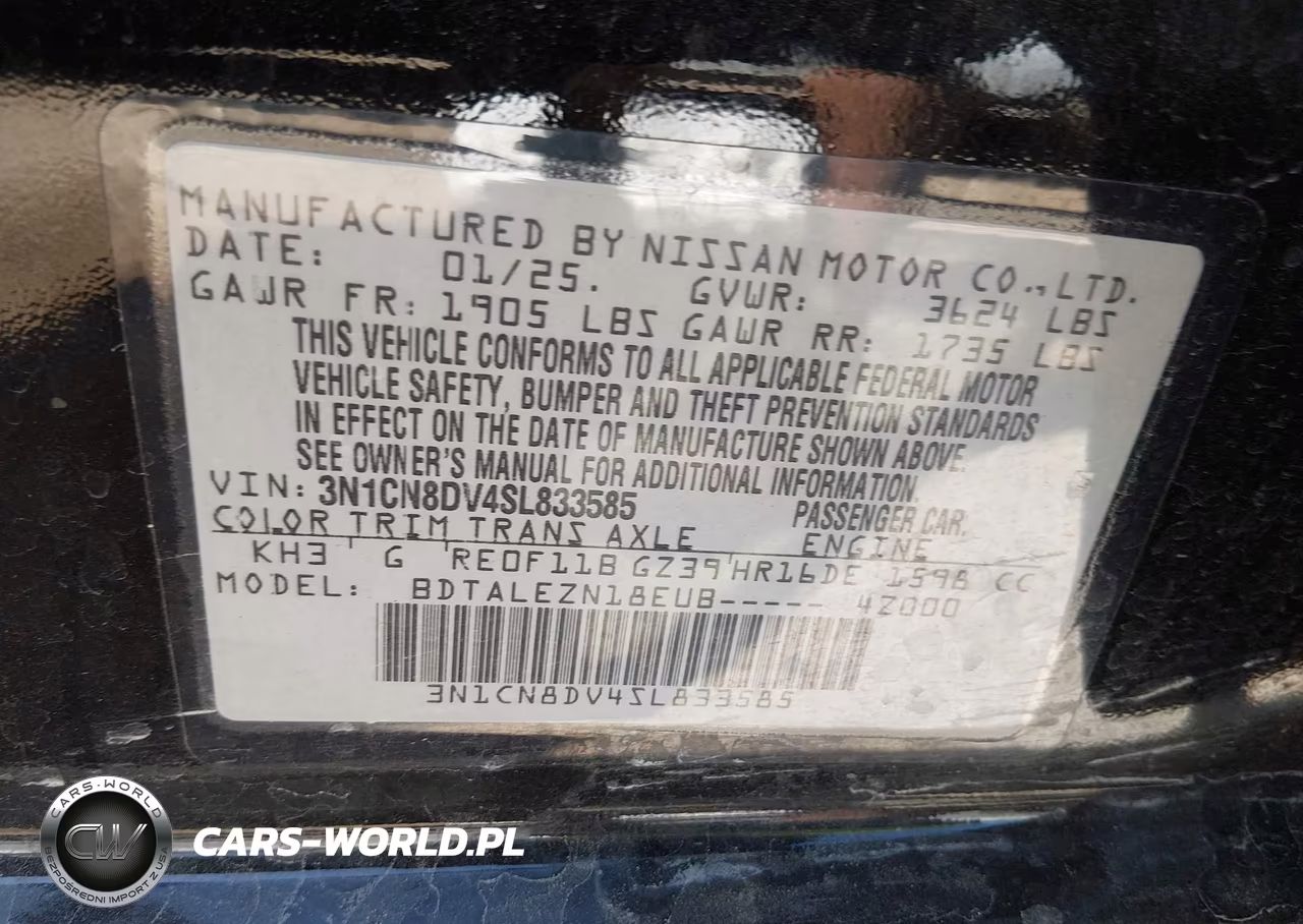 2025 Nissan Versa 1.6 S VIN:3N1CN8DV4SL833585 - 9