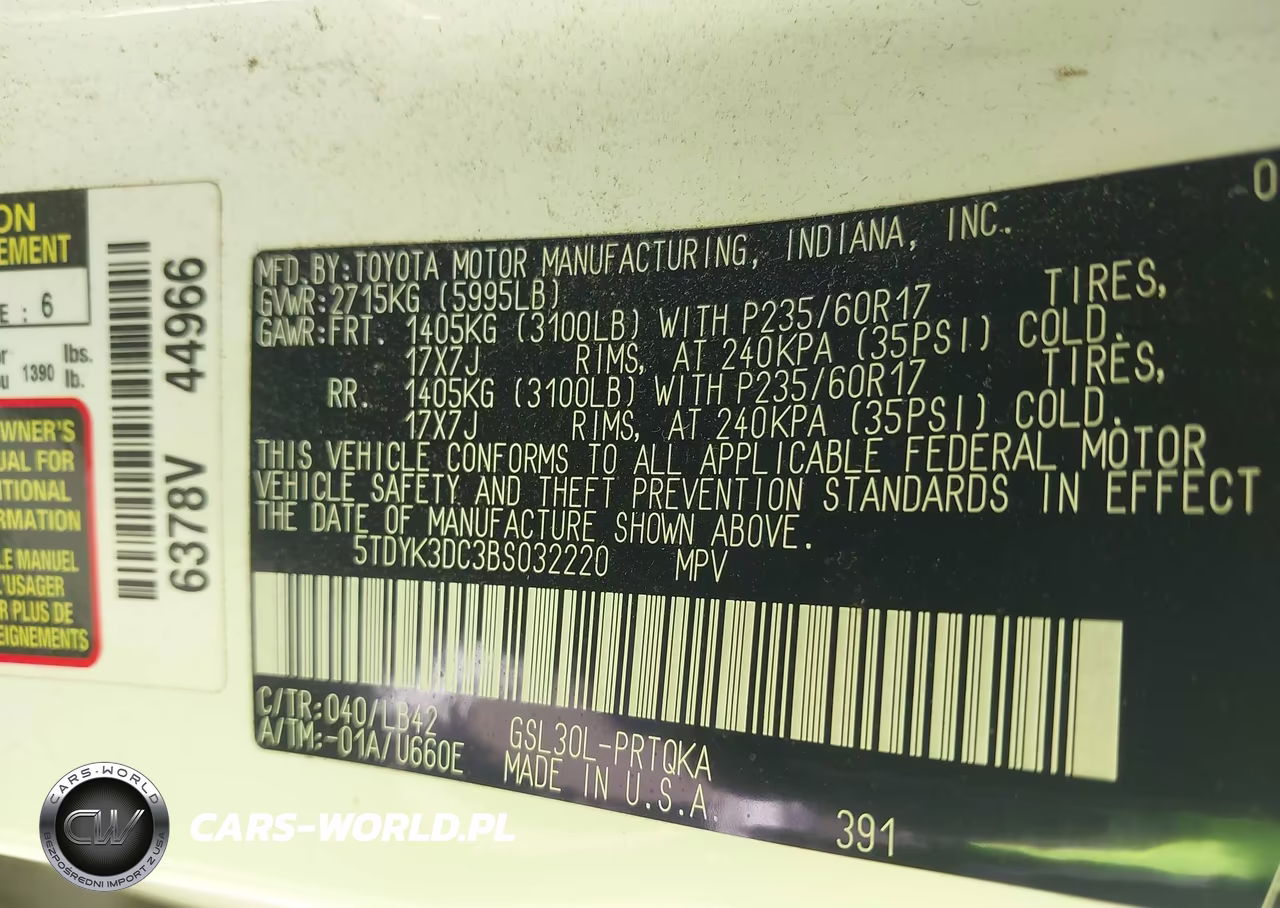 2011 Toyota Sienna Xle-Limited VIN:5TDYK3DC3BS032220 - 9