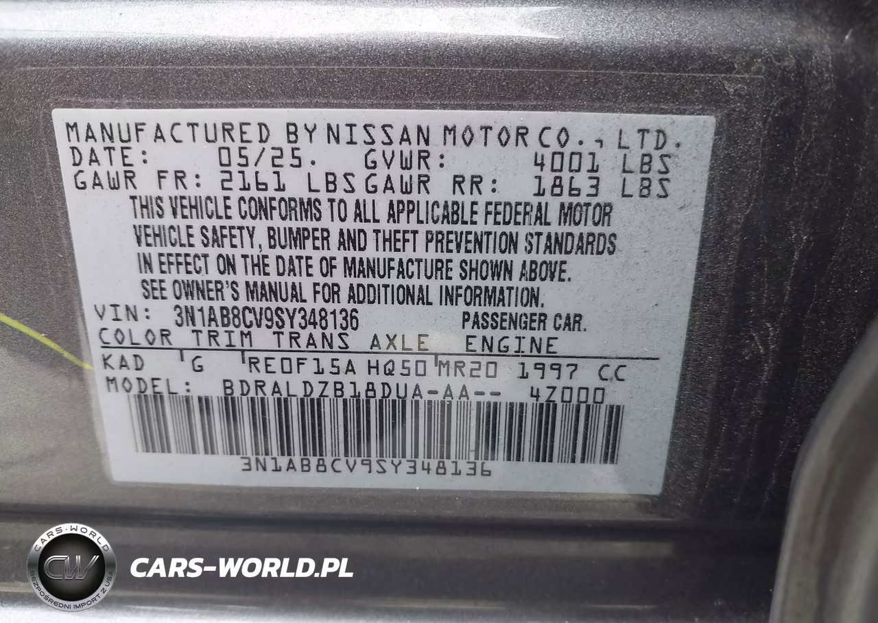 2025 Nissan Sentra Sv VIN:3N1AB8CV9SY348136 - 9