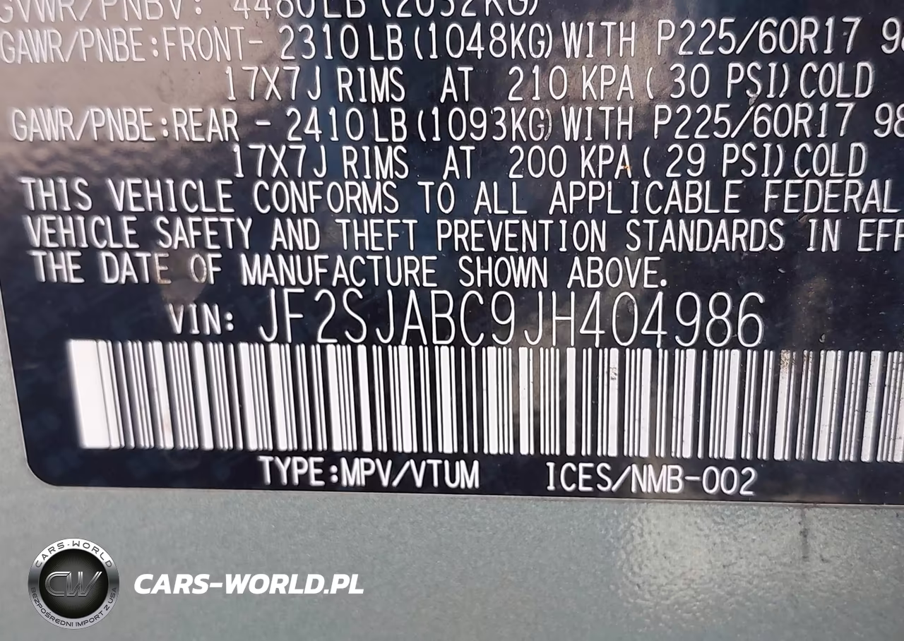 2018 Subaru Forester 2.5I VIN:JF2SJABC9JH404986 - 9