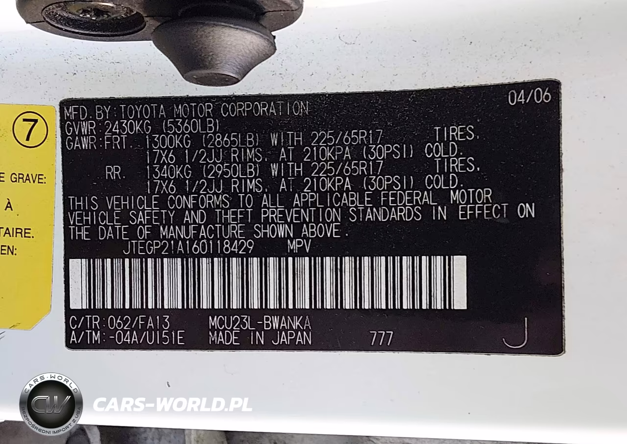 2006 Toyota Highlander Sport V6 VIN:JTEGP21A160118429 - 9