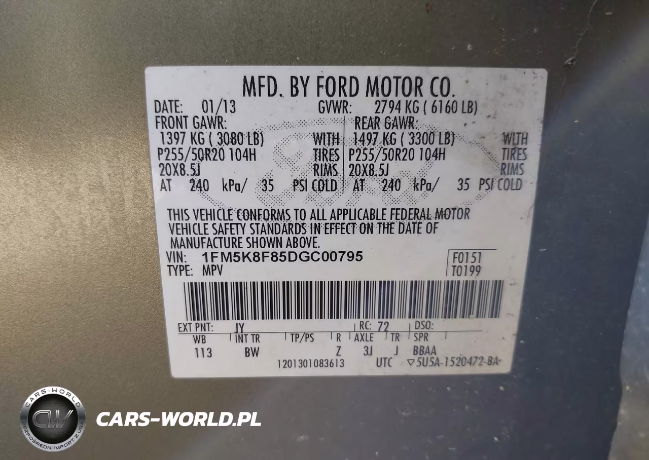 2013 Ford Explorer Limited VIN:1FM5K8F85DGC00795 - 9