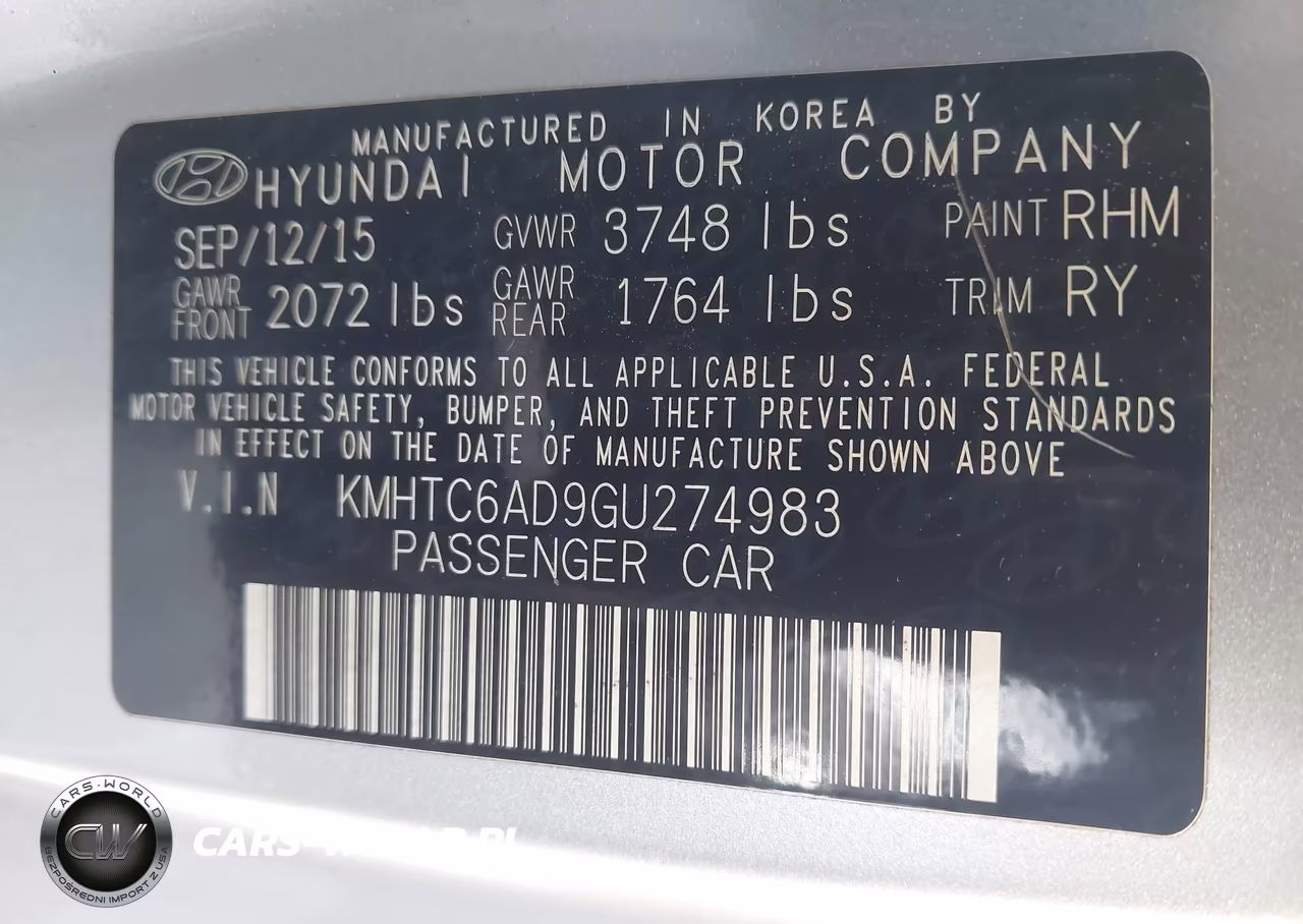 2016 Hyundai Veloster VIN:KMHTC6AD9GU274983 - 9
