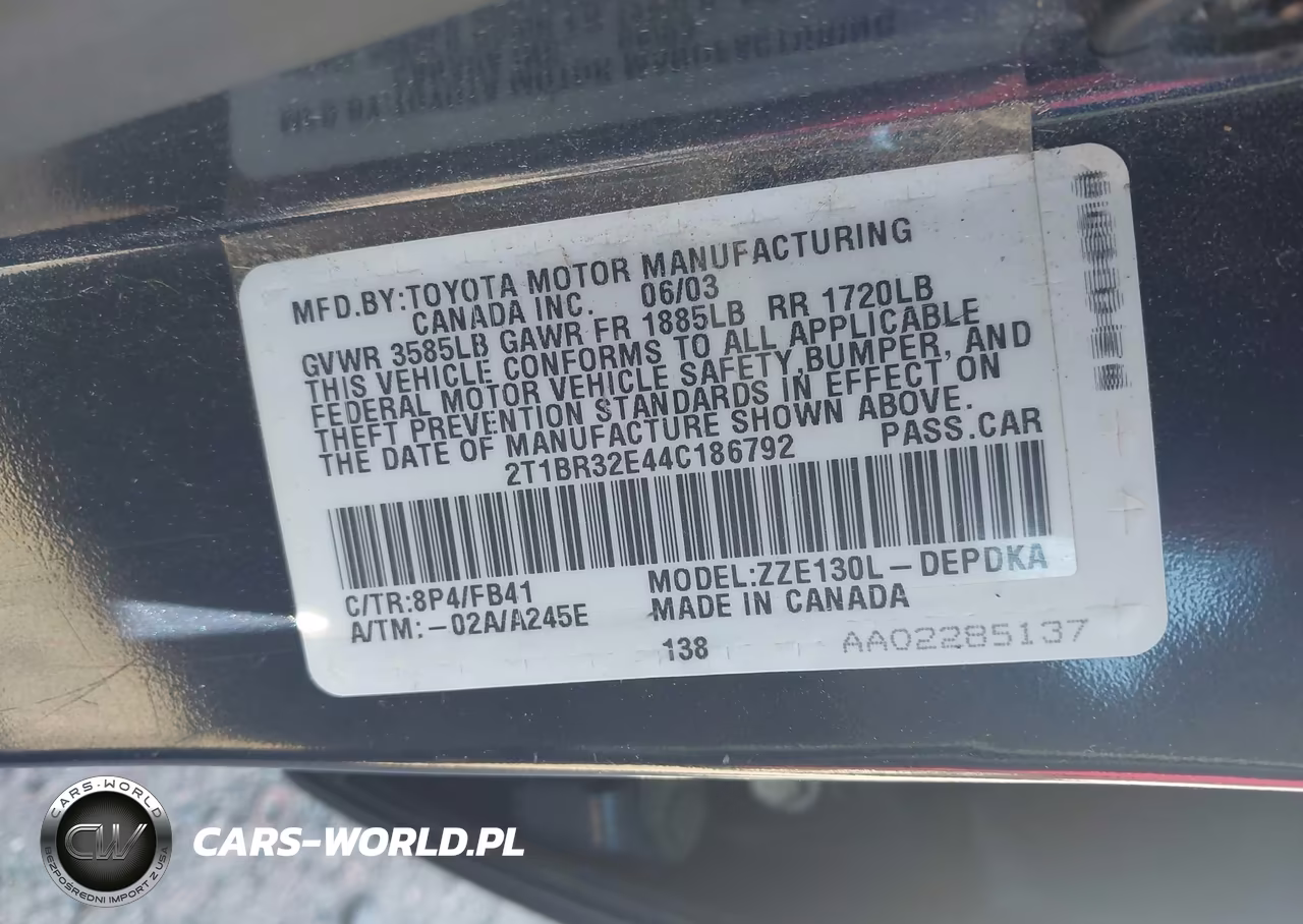 2004 Toyota Corolla Ce-Le-S VIN:2T1BR32E44C186792 - 9