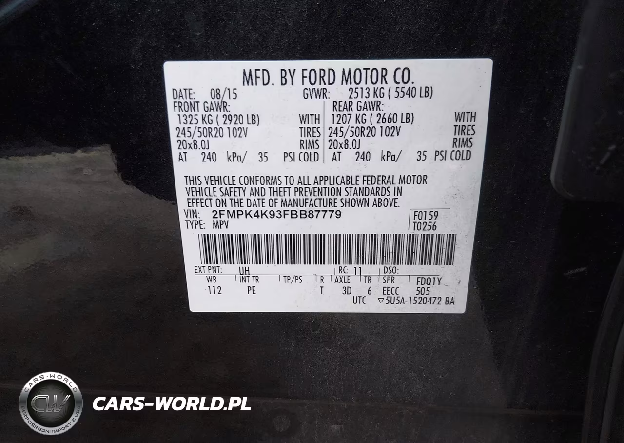 2015 Ford Edge Titanium VIN:2FMPK4K93FBB87779 - 9