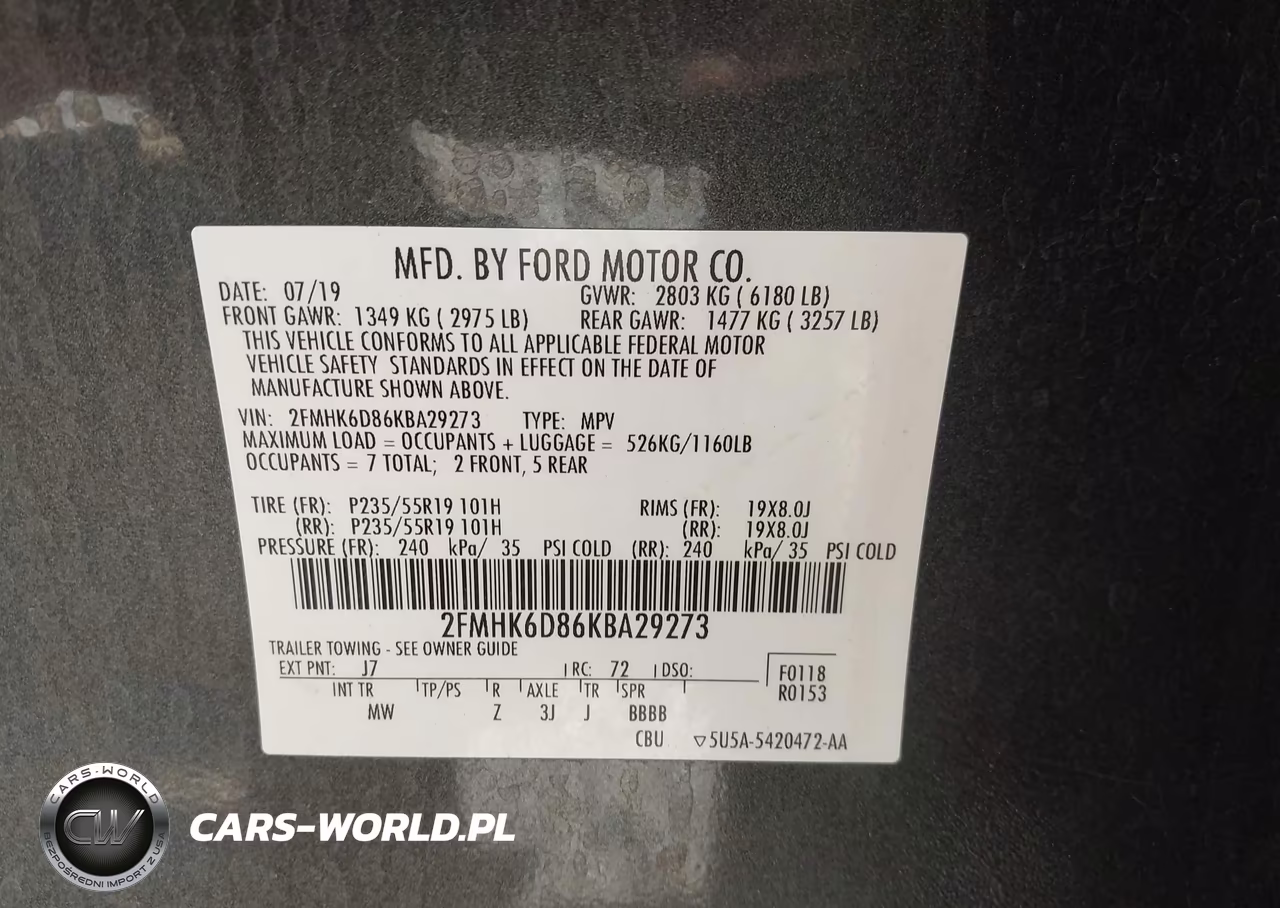 2019 Ford Flex Limited VIN:2FMHK6D86KBA29273 - 9