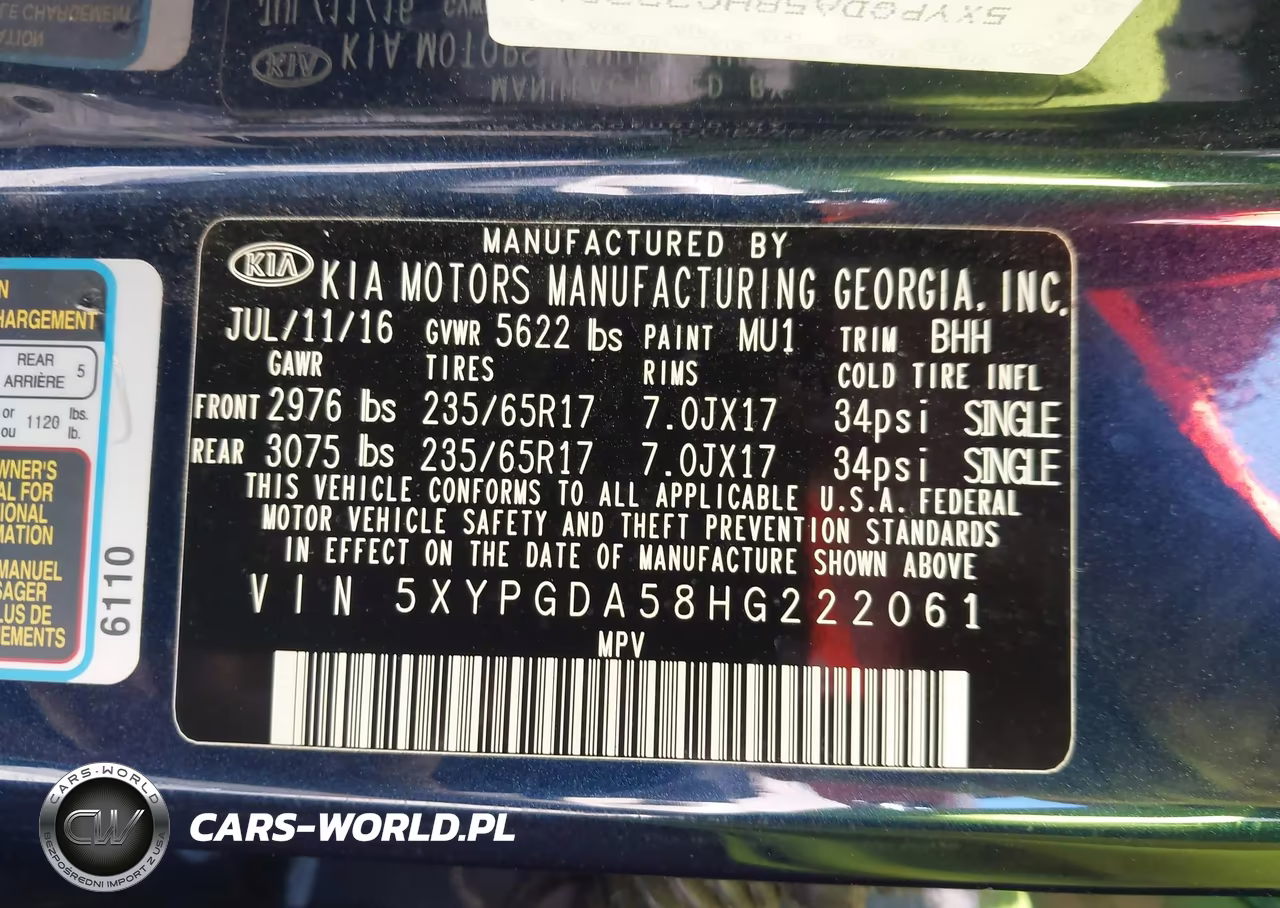 2017 Kia Sorento Lx-L VIN:5XYPGDA58HG222061 - 9