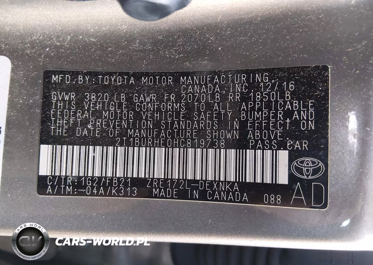 2017 Toyota Corolla L-Le-Xle-Se-Xse VIN:2T1BURHE0HC819738 - 9