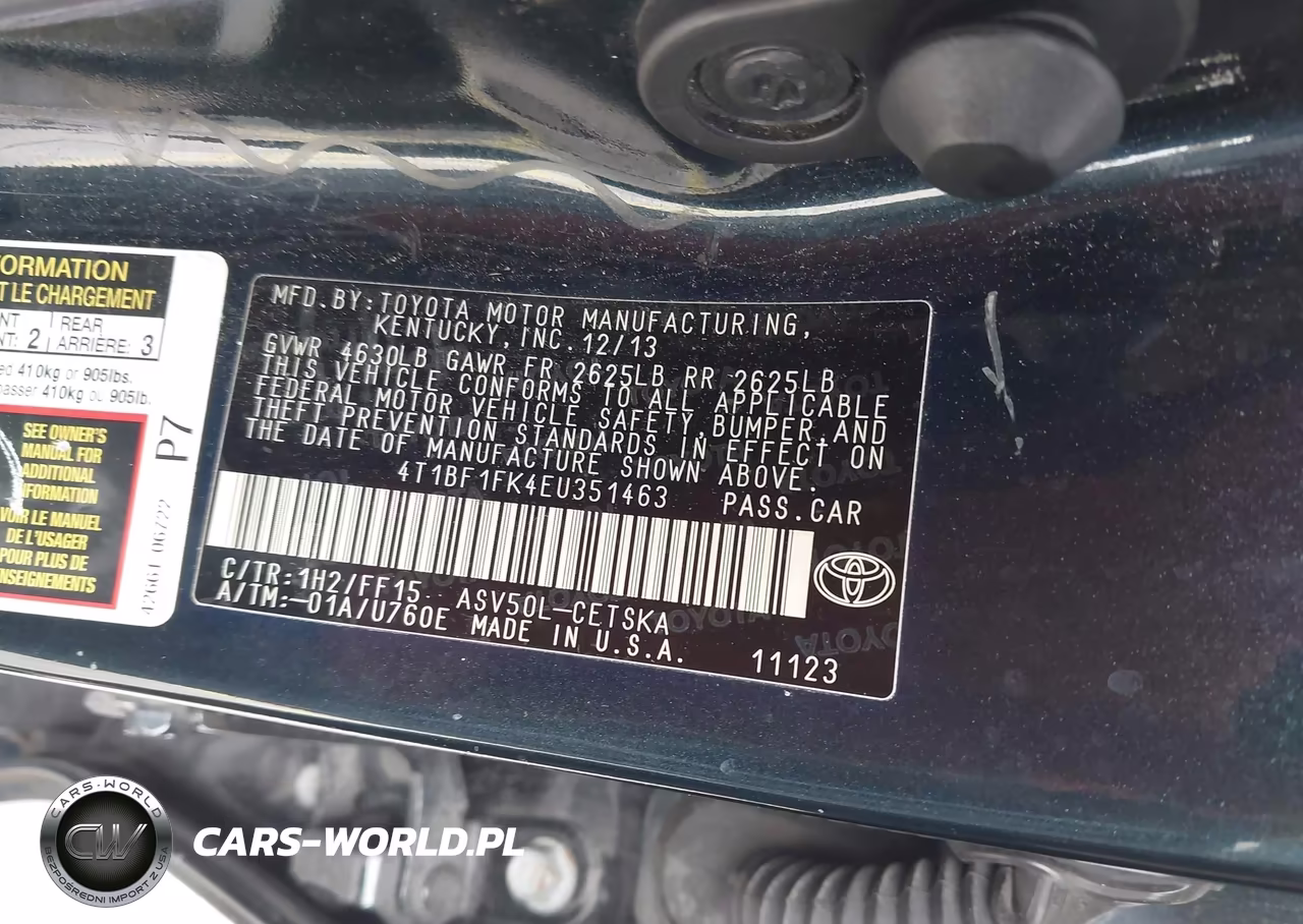 2014 Toyota Camry L-Se-Le-Xle VIN:4T1BF1FK4EU351463 - 9