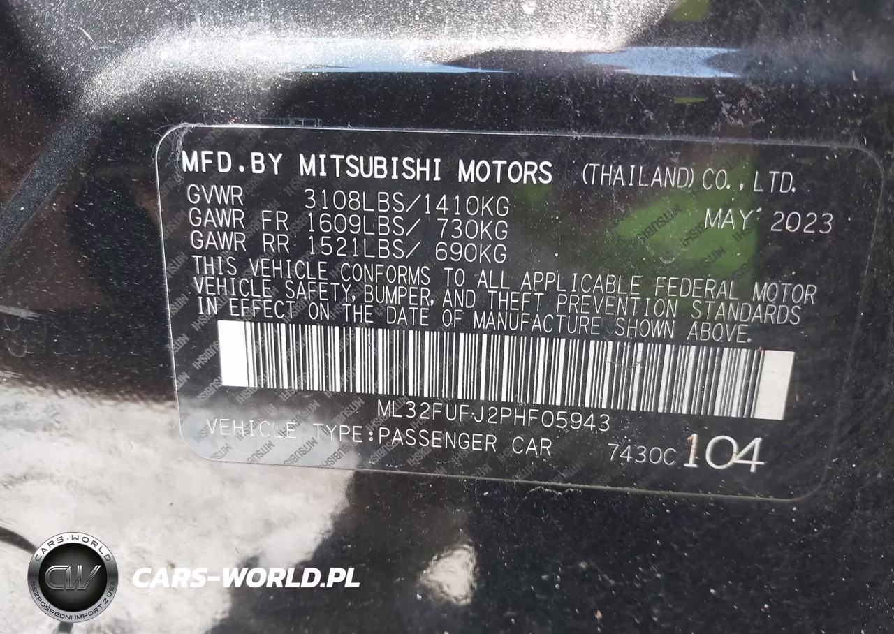 2023 Mitsubishi Mirage G4 Es-G4 Le-G4 Black Edition VIN:ML32FUFJ2PHF05943 - 9