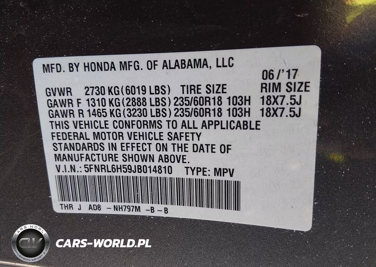 2018 Honda Odyssey Ex VIN:5FNRL6H59JB014810 - 9